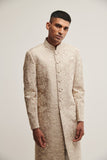 EMBROIDERED SHERWANI SET IN MOON ROCK