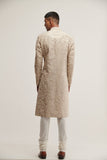 EMBROIDERED SHERWANI SET IN MOON ROCK