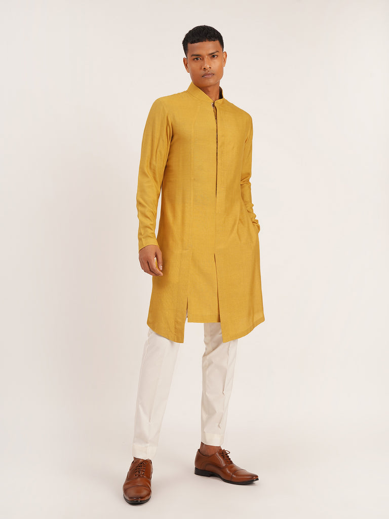 OFF CENTRE PLACKET HANDLOOM SHIRT