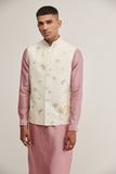 Embroidered Jawahar Jacket in Ivory