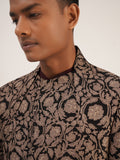 EMBROIDERED PRINTED SHERWANI SET