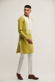 DOUBLE YOKE KURTA IN PALM GREEN