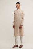 THREAD EMNROIDERED KURTA SET IN VANILLA