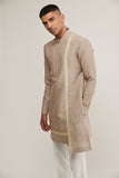 CROSS OVER ZIPPER KURTA IN COBBLESTONE
