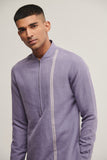 CROSS OVER ZIPPER KURTA IN IRIS