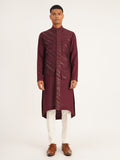 DIAGONAL EMBROIDERED HYBRID KURTA SET