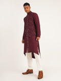 DIAGONAL EMBROIDERED HYBRID KURTA SET