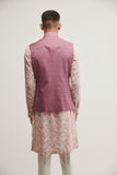 COTTON SILK ZIGZAG JAWAHAR JACKET IN MAUVE MIST