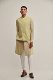 COTTON SILK ZIGZAG JAWAHAR JACKET IN PALE MINT