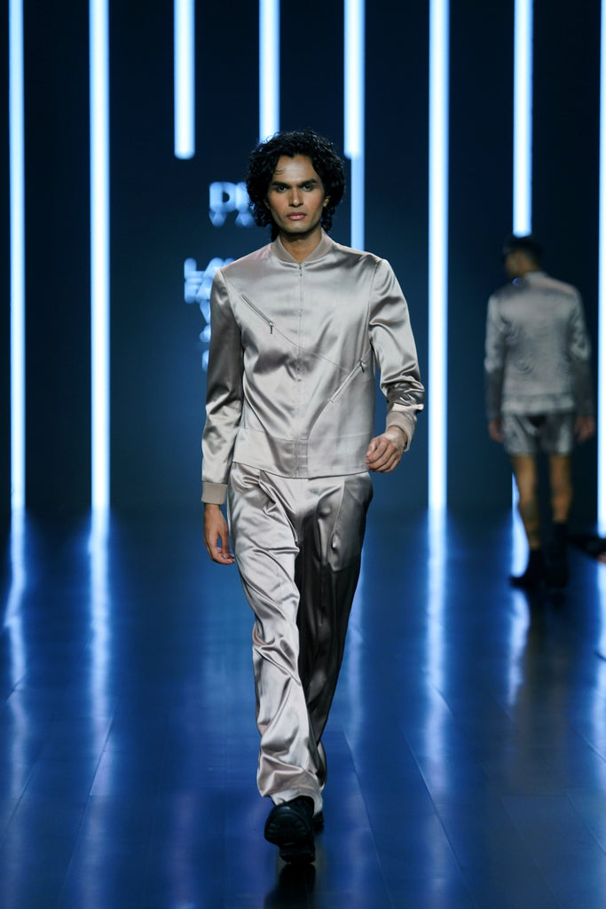 CURVED PANEL SATIN JACKET