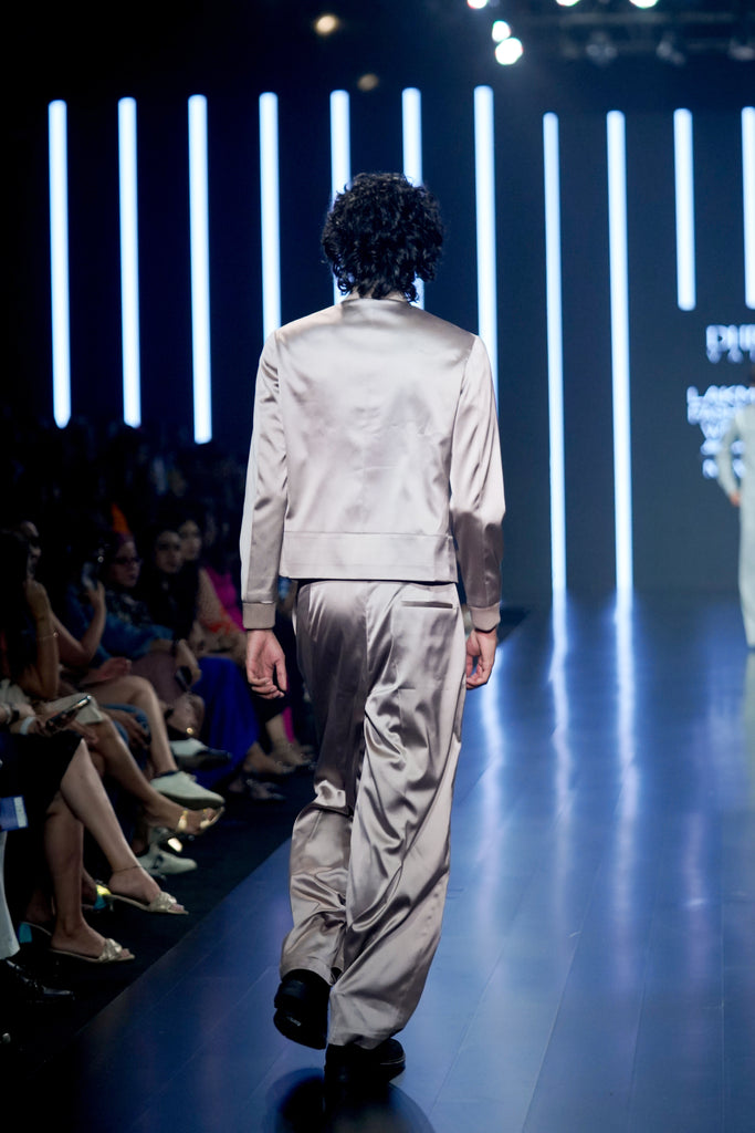 CURVED PANEL SATIN JACKET