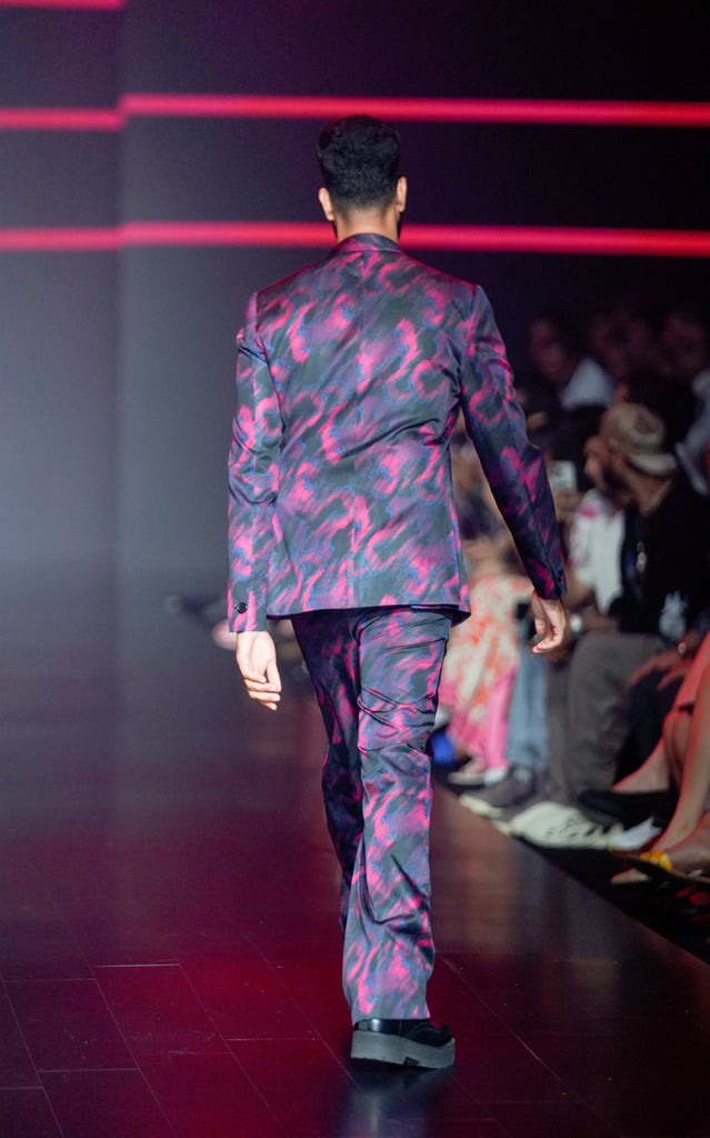 PRINTED DOUBLE BREASTED SUIT