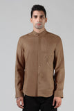 ANTI-FLIP POCKET HEMP PIECED SHIRT