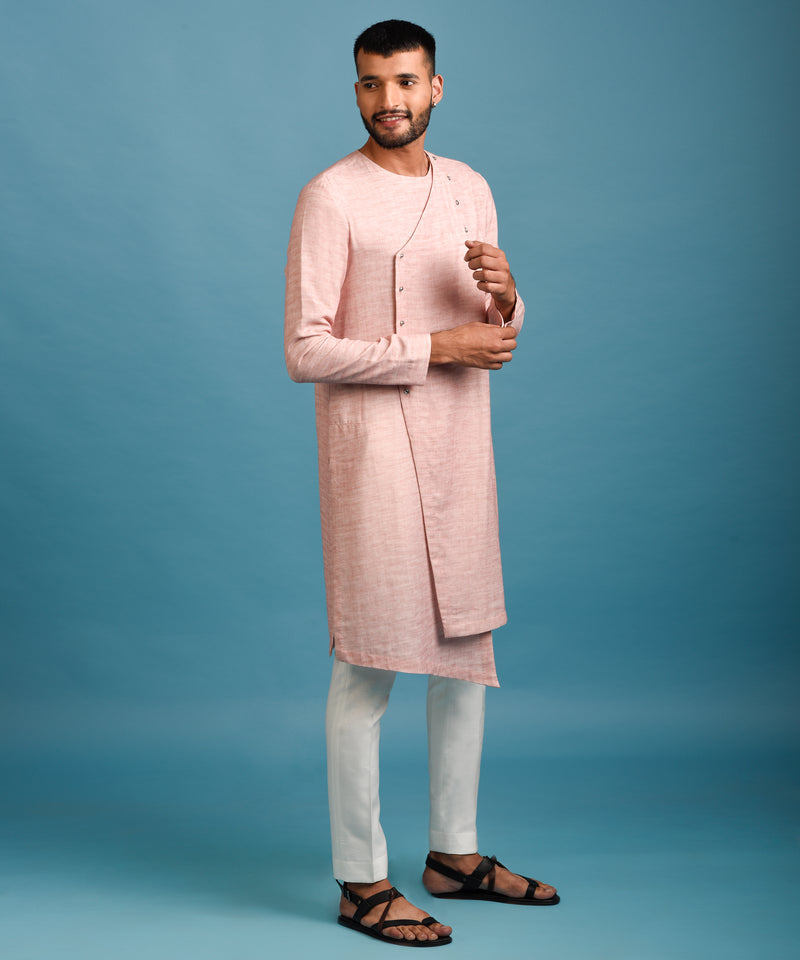 PINK COTTON KURTA SET