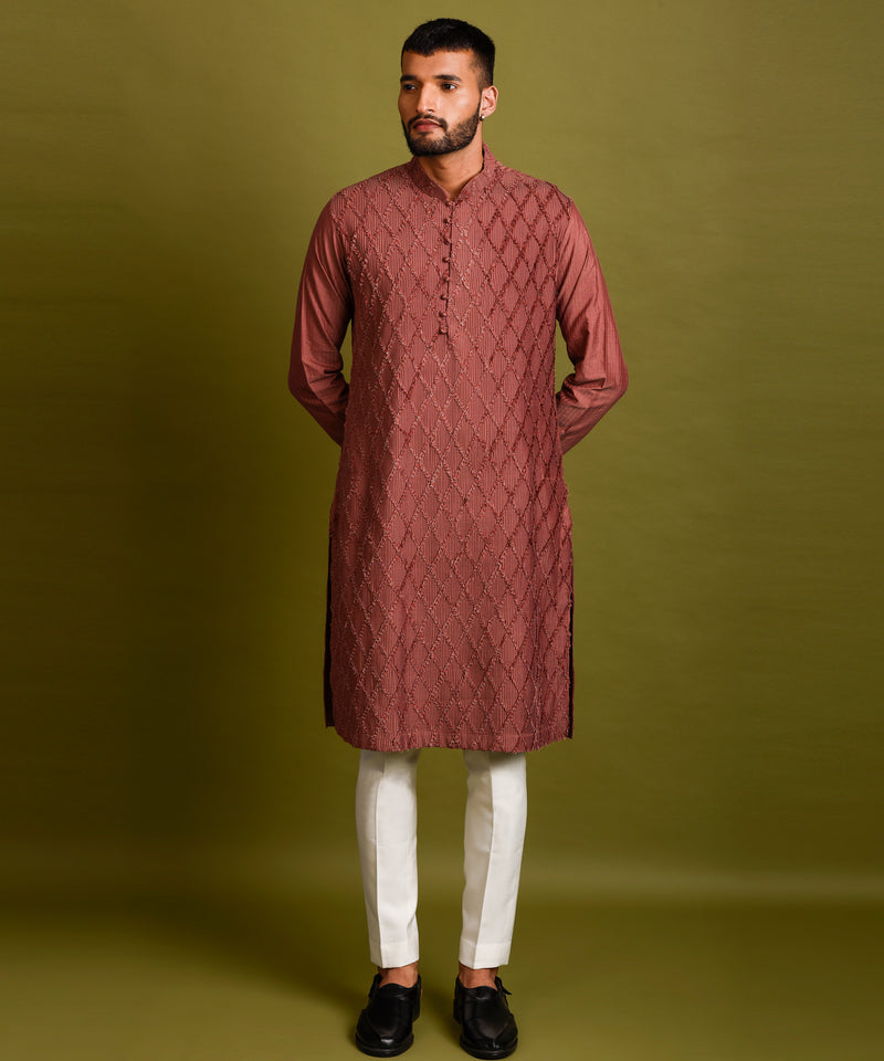 PINK COTTON SILK KURTA SET