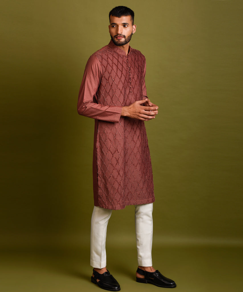 PINK COTTON SILK KURTA SET