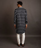 BLACK KURTA WITH FLORAL MOTIF