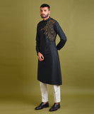BLACK EMBROIDERED KURTA SET