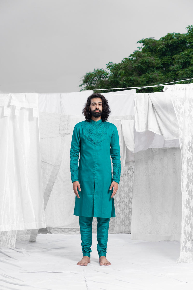 TURQOISE KURTA SET
