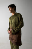 MR. OLIVE IN BROWN KURTA