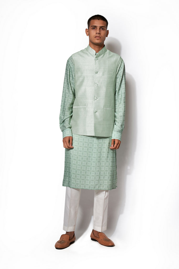 MINT GREEN BANDI KURTA SET