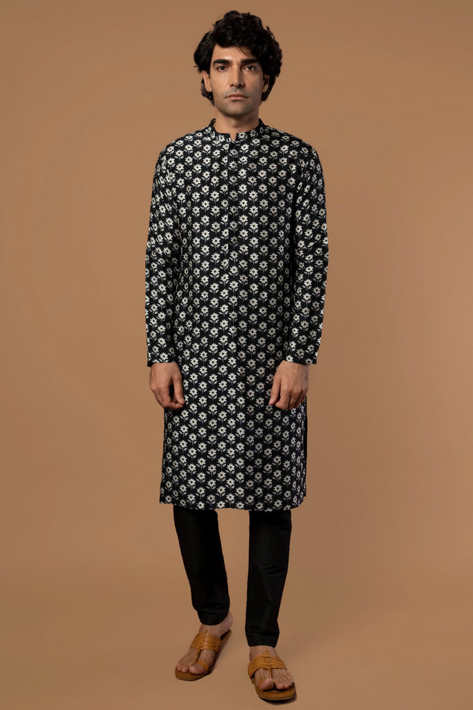 BLACK STAR PUFF KURTA