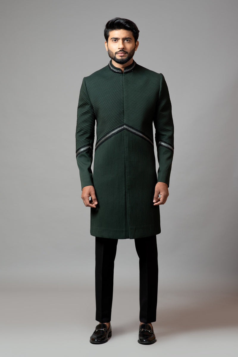 ACHKAN WITH PINTUCKS WITH SLIGHT EMBROIDERY