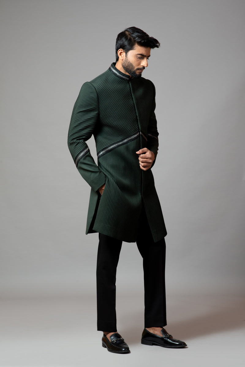 ACHKAN WITH PINTUCKS WITH SLIGHT EMBROIDERY