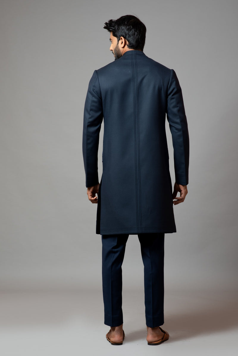 PINTUCKS AND SEQUIN EMBROIDERED ACHKAN