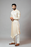 CHAMPAGNE DRAPE KURTA WITH MINIMAL EMBROIDERY ON SLEEVES
