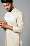 CHAMPAGNE DRAPE KURTA WITH MINIMAL EMBROIDERY ON SLEEVES