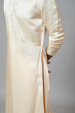 CHAMPAGNE DRAPE KURTA WITH MINIMAL EMBROIDERY ON SLEEVES