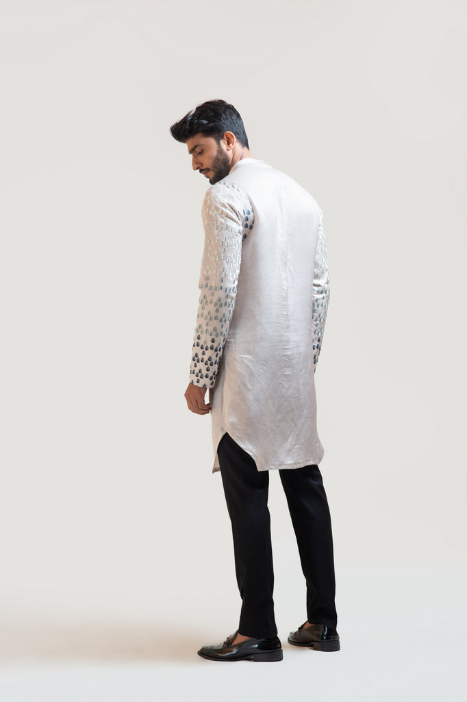 GREY GRADIENT EMBROIDERD KURTA SET