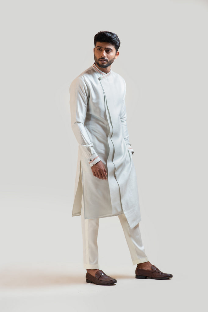 OVERLAPPING MADHUBANI EMBROIDERED KURTA SET