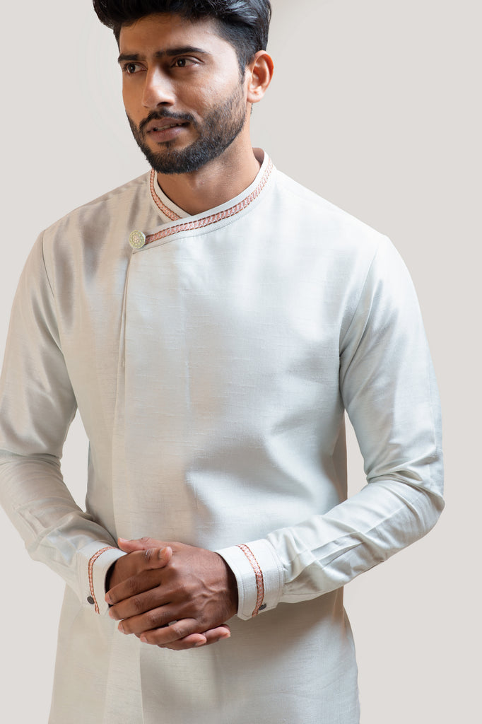 OVERLAPPING MADHUBANI EMBROIDERED KURTA SET