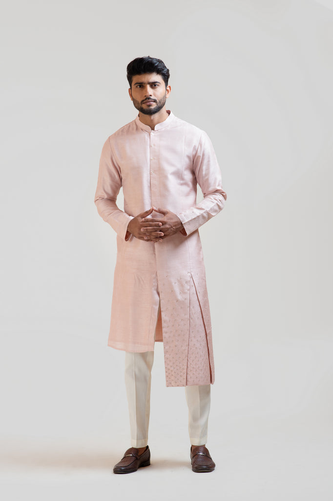 ONION PINK PLEATED KURTA SET