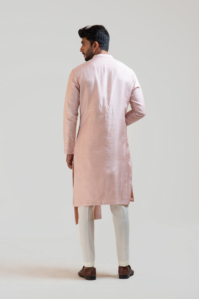 ONION PINK PLEATED KURTA SET