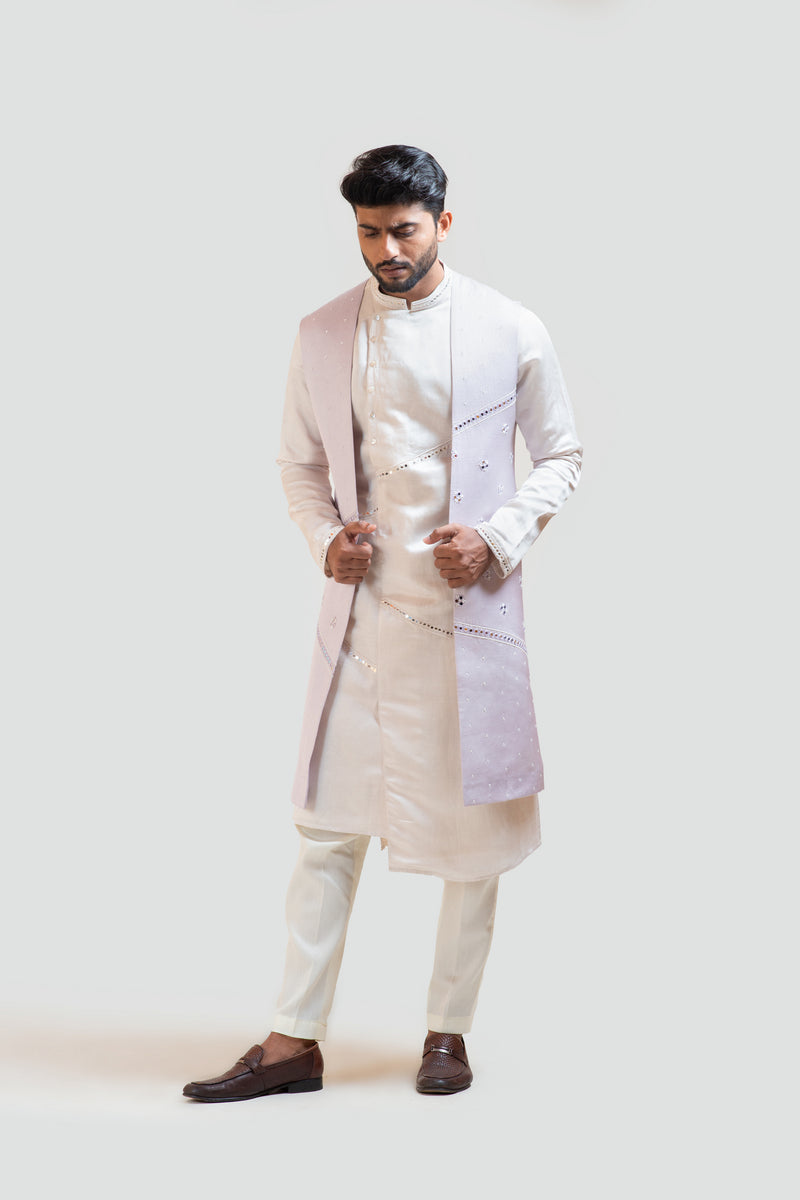 LILAC LONG EMBROIDERED NEHRU