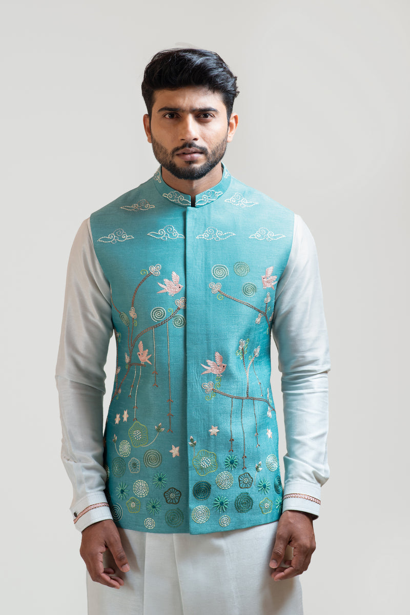 MADHUBANI EMBROIDERED NEHRU