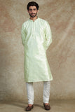 PISTA GREEN EMB. KURTA SET