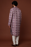 PURPLE PRINTED KURTA SET