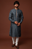 ROYAL BLUE PRINTED KURTA SET