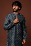 ROYAL BLUE PRINTED KURTA SET