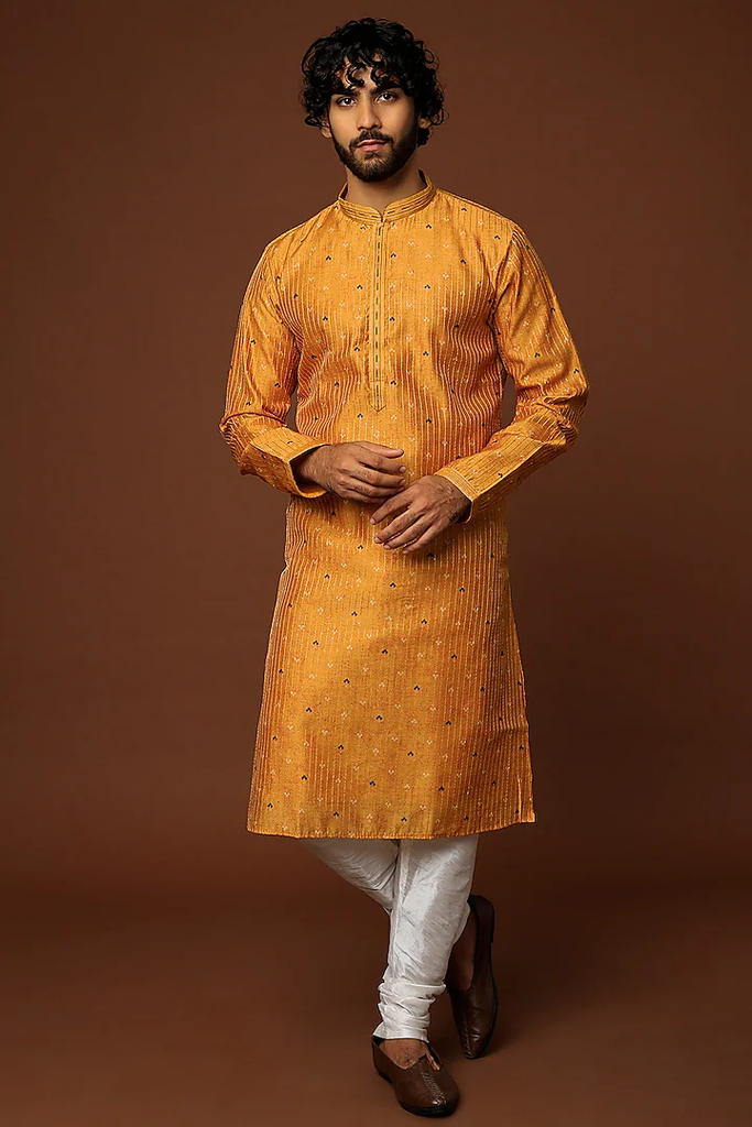MUSTARD PRINTED KURTA SET