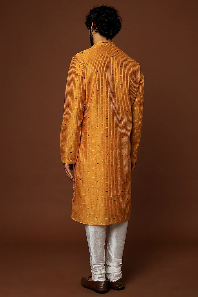 MUSTARD PRINTED KURTA SET
