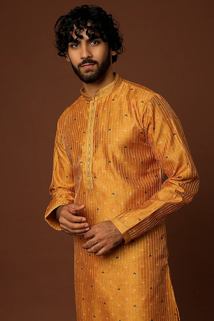 MUSTARD PRINTED KURTA SET