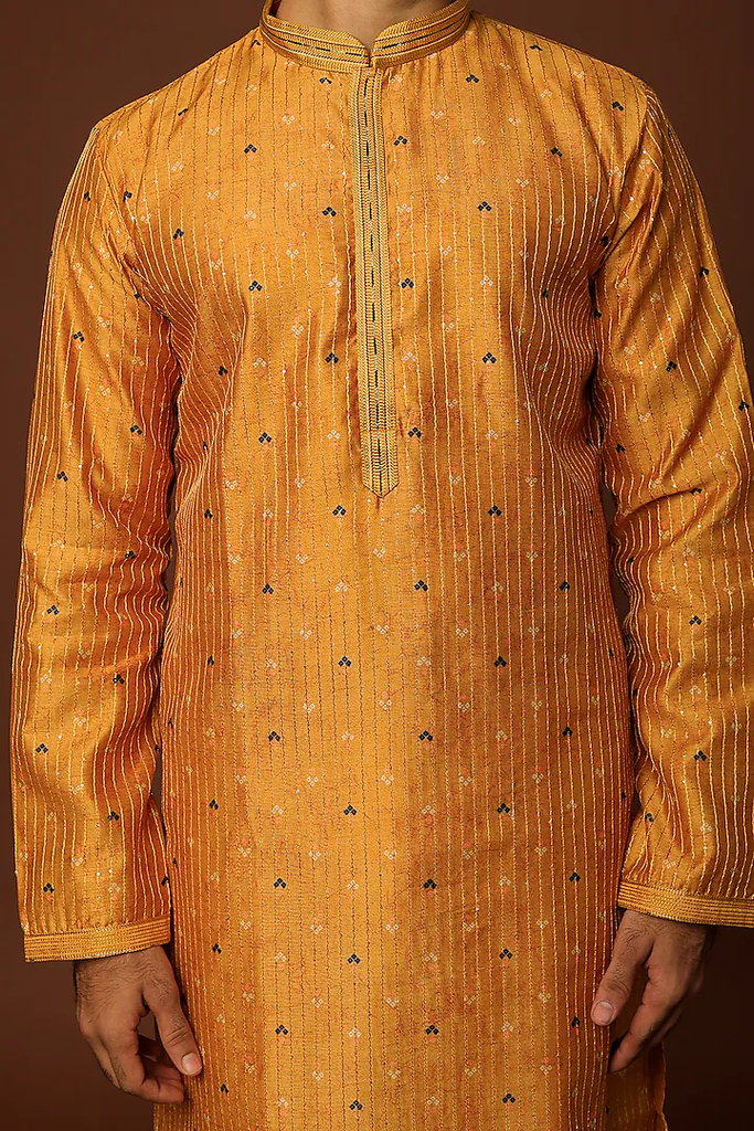 MUSTARD PRINTED KURTA SET
