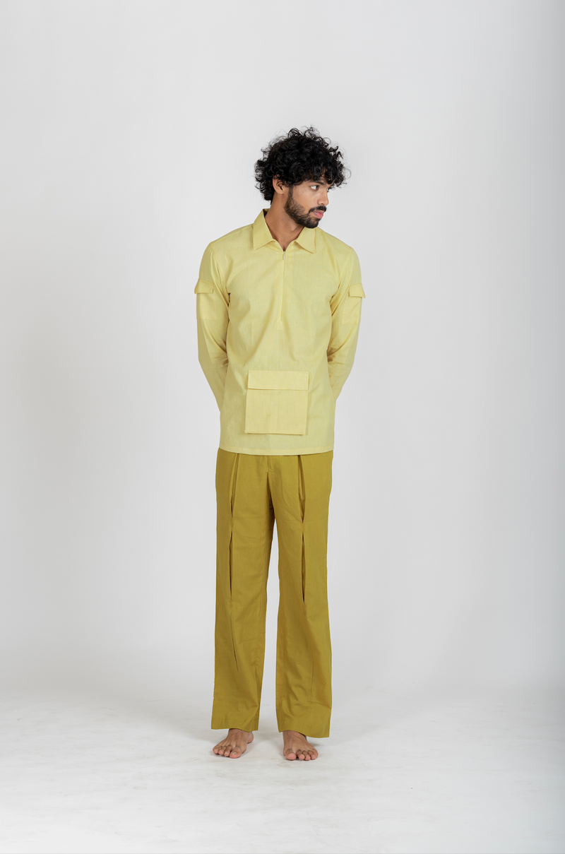 SANDSTONE BOX PLEAT PAJAMA
