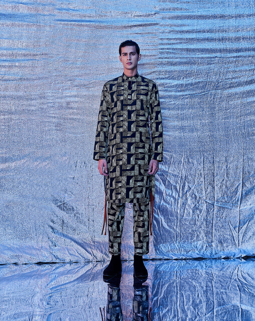 STREAMLINE GRUNGE PRINT KURTA