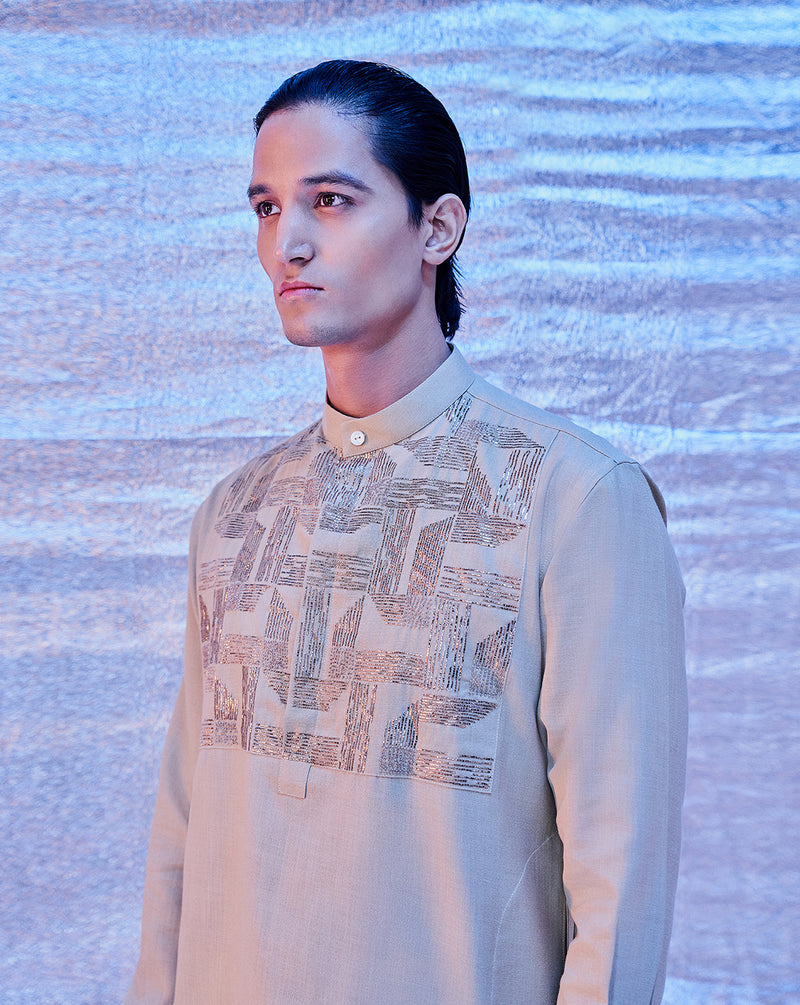 PITTA EMBROIDERED KURTA BEIGE